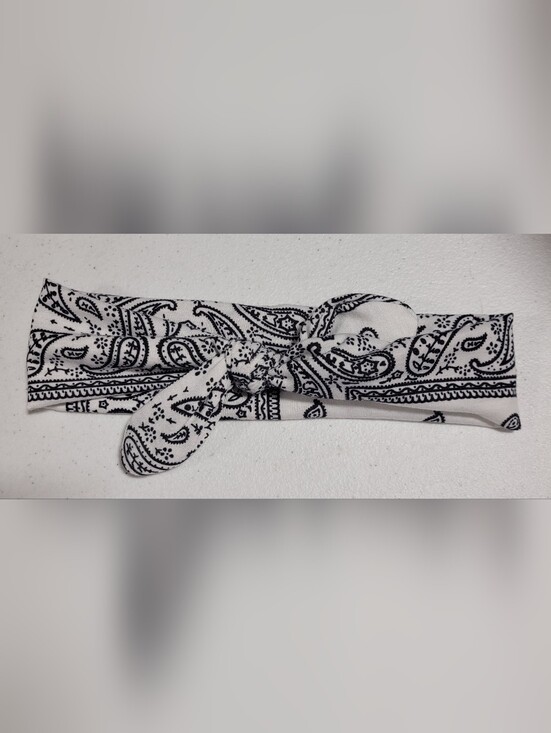 Accessories - Black and White Paisley Knot Headband - Women Accessories